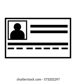 Vector Illustration of An Identity Card Icon in Black
