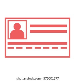 Vector Illustration of An Identity Card with Photo Placeholder in Peach On White Background Icon
