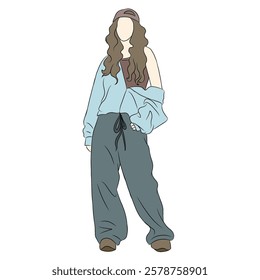 Vector illustration idol fashion. Fashion on stage