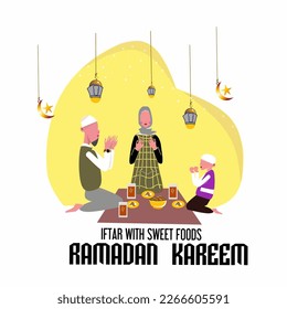 Vector illustration iftar on ramadan Kareem