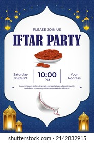 Vector Illustration For Iftar Party,   