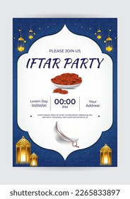 Ilustración vectorial de la invitación de la fiesta de Iftar.