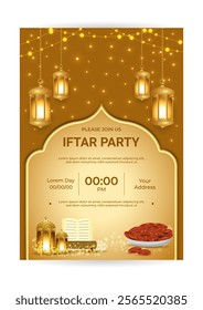 Vector illustration of Iftar Party social media template