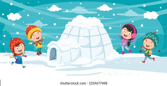 Vector Illustration Of Igloo