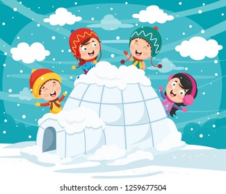 Cartoon Illustration Of A Igloo Images, Stock Photos & Vectors ...