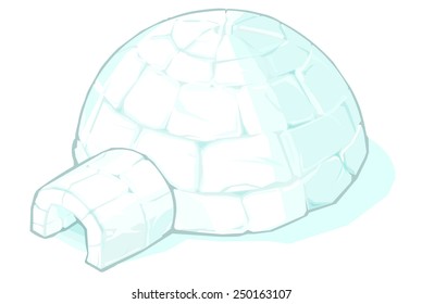 Vector illustration of an Igloo Igloo Igloo house made from Ice blocks.