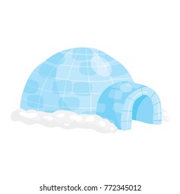 Vector illustration of igloo isolated on white background