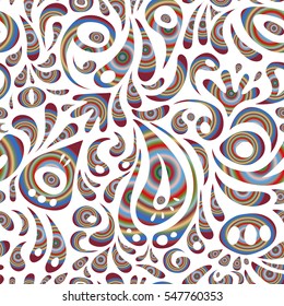 Vector illustration. Ikat damask seamless pattern background tile.