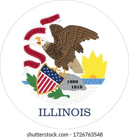 vector illustration of Illinois flag