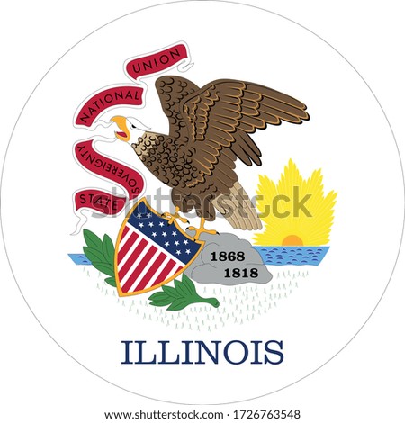 vector illustration of Illinois flag