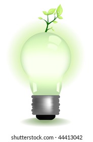 Vector illustration of illuminate with a seedling growing