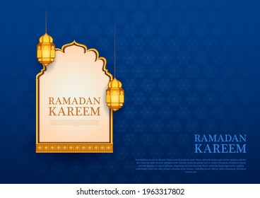 vector illustration of illuminated lamp for Ramadan Kareem ( Greetings for Ramadan) background