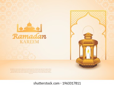 Vektorgrafik der illuminierten Lampe für Ramadan Kareem ( Grüße für Ramadan) Hintergrund