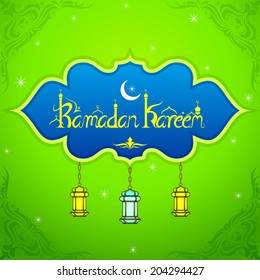 vector illustration of illuminated lamp for Ramadan Kareem ( Happy Ramadan) background
