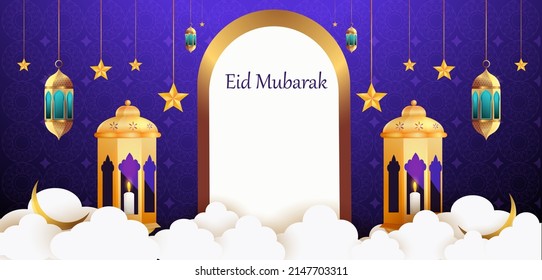 vector illustration of illuminated lamp for Ramadan Kareem ( Greetings for Ramadan) background