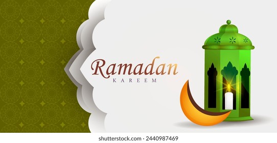 vector illustration of illuminated lamp for Ramadan Kareem ( Greetings for Ramadan) background