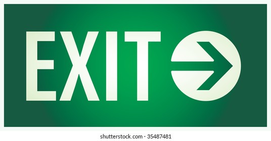 vector  illustration of the illuminated sign for exit