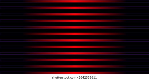 Ilustración vectorial con la Imagen de un patrón decorativo Horizontal abstracto en tonos rojos para el diseño de interiores y escenarios