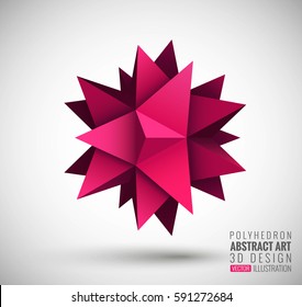 Vector illustration with the image of abstract stars, 3D polyhedron. Abstract explosion. Design element, abstract background for your project. Other variations and colors you can find in my portfolio.