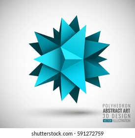 Vector illustration with the image of abstract stars, 3D polyhedron. Abstract explosion. Design element, abstract background for your project. Other variations and colors you can find in my portfolio.