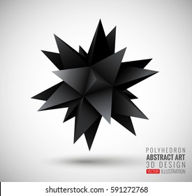 Vector illustration with the image of abstract stars, 3D polyhedron. Abstract explosion. Design element, abstract background for your project. Other variations and colors you can find in my portfolio.