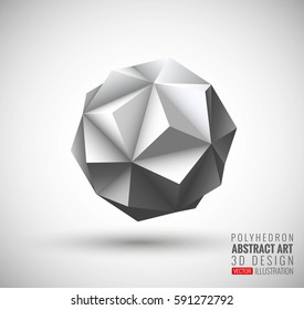 Vector illustration with the image of abstract stars, 3D polyhedron. Abstract explosion. Design element, abstract background for your project. Other variations and colors you can find in my portfolio.