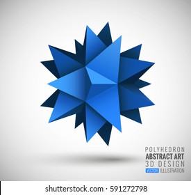 Vector illustration with the image of abstract stars, 3D polyhedron. Abstract explosion. Design element, abstract background for your project. Other variations and colors you can find in my portfolio.