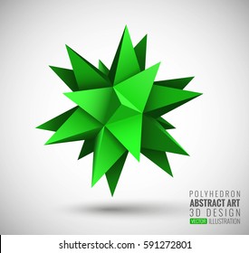 Vector illustration with the image of abstract stars, 3D polyhedron. Abstract explosion. Design element, abstract background for your project. Other variations and colors you can find in my portfolio.