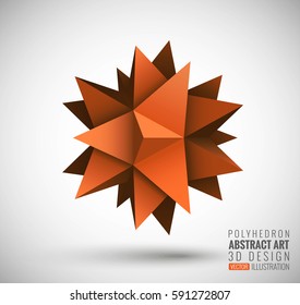 Vector illustration with the image of abstract stars, 3D polyhedron. Abstract explosion. Design element, abstract background for your project. Other variations and colors you can find in my portfolio.