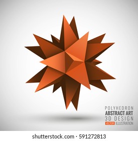 Vector illustration with the image of abstract stars, 3D polyhedron. Abstract explosion. Design element, abstract background for your project. Other variations and colors you can find in my portfolio.