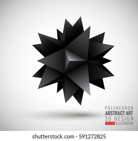 Vector illustration with the image of abstract stars, 3D polyhedron. Abstract explosion. Design element, abstract background for your project. Other variations and colors you can find in my portfolio.