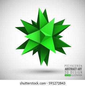Vector illustration with the image of abstract stars, 3D polyhedron. Abstract explosion. Design element, abstract background for your project. Other variations and colors you can find in my portfolio.