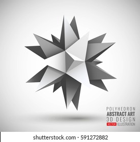 Vector illustration with the image of abstract stars, 3D polyhedron. Abstract explosion. Design element, abstract background for your project. Other variations and colors you can find in my portfolio.