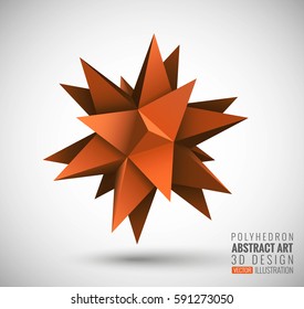Vector illustration with the image of abstract stars, 3D polyhedron. Abstract explosion. Design element, abstract background for your project. Other variations and colors you can find in my portfolio.