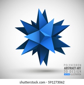 Vector illustration with the image of abstract stars, 3D polyhedron. Abstract explosion. Design element, abstract background for your project. Other variations and colors you can find in my portfolio.