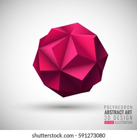 Vector illustration with the image of abstract stars, 3D polyhedron. Abstract explosion. Design element, abstract background for your project. Other variations and colors you can find in my portfolio.