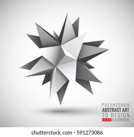 Vector illustration with the image of abstract stars, 3D polyhedron. Abstract explosion. Design element, abstract background for your project. Other variations and colors you can find in my portfolio.