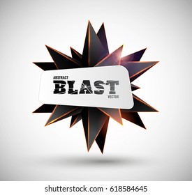 Vector illustration with the image of abstract stars, 3D polyhedron. Abstract explosion. Design element, abstract background for your project. Other variations and colors you can find in my portfolio.