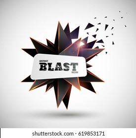 Vector illustration with the image of abstract stars, 3D polyhedron. Abstract explosion. Design element, abstract background for your project. Other variations and colors you can find in my portfolio.