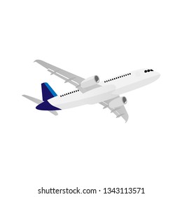 vector illustration with the image of an airplane on a white background