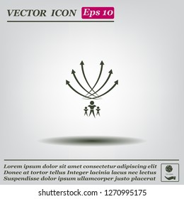 Vector illustration with the image of arrows and people