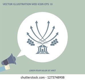 Vector illustration with the image of arrows and people