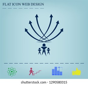 Vector illustration with the image of arrows and people