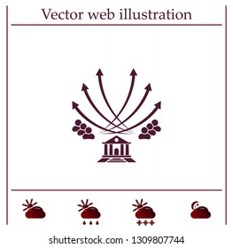 Vector illustration with the image of arrows and people