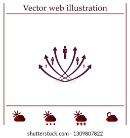 Vector illustration with the image of arrows and people