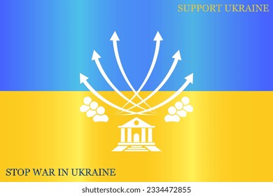 Vector illustration with the image of arrows and people