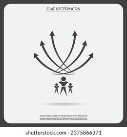 Vector illustration with the image of arrows and people