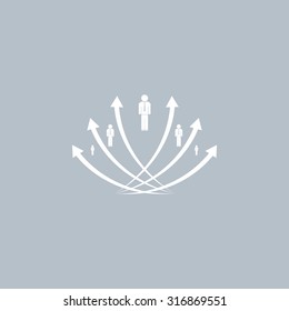 Vector illustration with the image of arrows and people