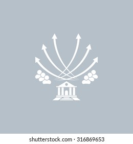 Vector illustration with the image of arrows and people