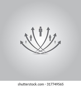 Vector illustration with the image of arrows and people